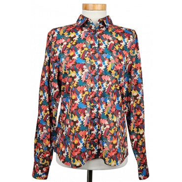 Dantendorfer Damen Leinen Bluse, multicolor - Gr. XS 