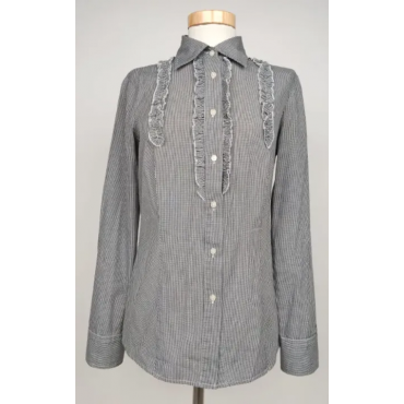 Benetton Damen Bluse, schwarz/weiß - Gr. S 