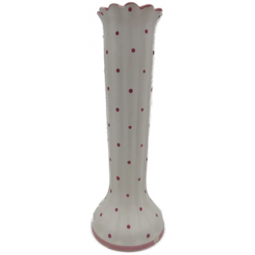 Gmundner Keramik Vase rosa Tupfen Höhe: 19.5 cm