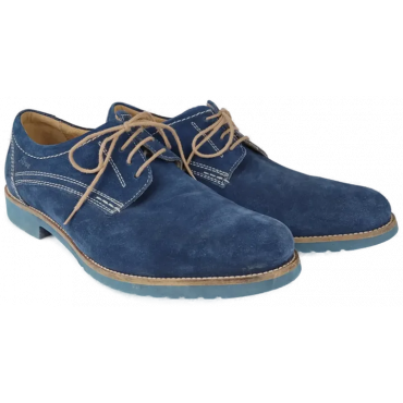 Sioux Herren Schnürschuh, blau - Gr. 43