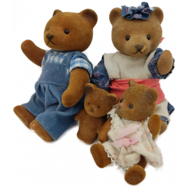 Bärenfamilie Set (4 Stück) Retro