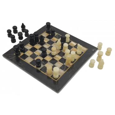 Schachspiel aus Marmor schwarz