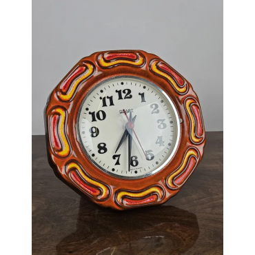 Vintage Keramik Wanduhr - Durchmesser ca. 24 cm 