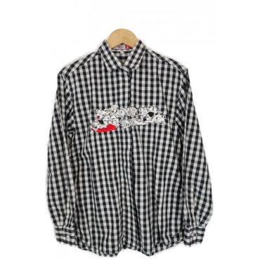 Emanuel Schvili  Damen Bluse schwarz/weiß kariert Gr. 44 