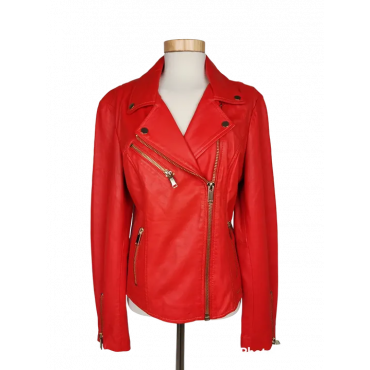 Rino & Pelle Damen Lederjacke, orange - Gr. XS