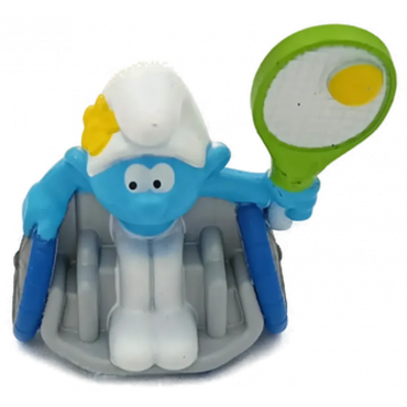 Schleich Peyo Schlümpfe Olympische Spiele - Beauty Schlumpf im Rollstuhl beim Tennis