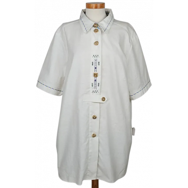 Styrian lady Vintage Damen Trachtenbluse, weiß - Gr. XXXL 