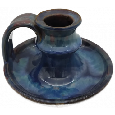 H. Berger Keramik Kerzenhalter blau, Höhe: 7 cm