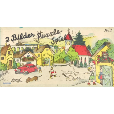 2 Bilder Puzzle-Spiel - Vintage Gesellschaftsspiel - Stomo