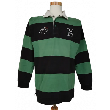 Cufstein Herren Rugby Shirt, grün/schwarz - Gr. M 