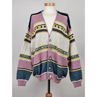 Vintage Damen Strickweste, multicolor - Gr. L 