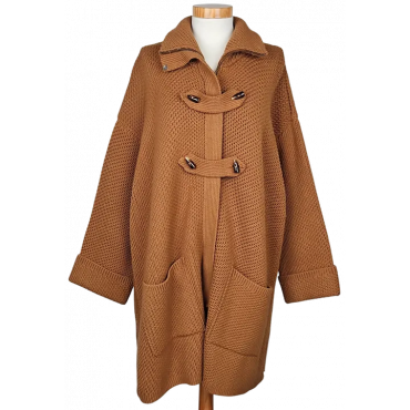 STEFANEL Damen Strickmantel, braun - Gr. S 