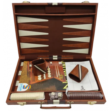 Backgammonkoffer braun - Schmidt International