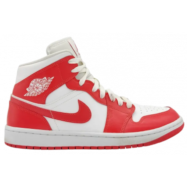 Nike Air Jordan 1 Mid Sneaker, weiß/rot - EUR 42.5