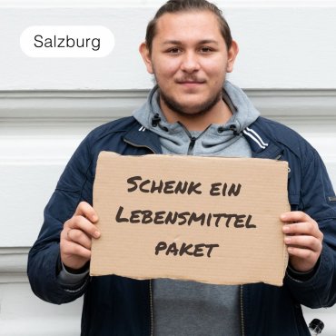 Schenk armutsgefährdeten Menschen ein Lebensmittelpaket
