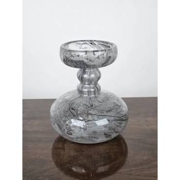 Dekorative Glasvase - transparent/grau