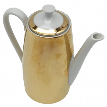 Bareuther Waldsassen Tee- Kaffeekanne, weiß/gold 