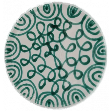 Gmundner Keramik, grüngeflammt, Teller 30 cm