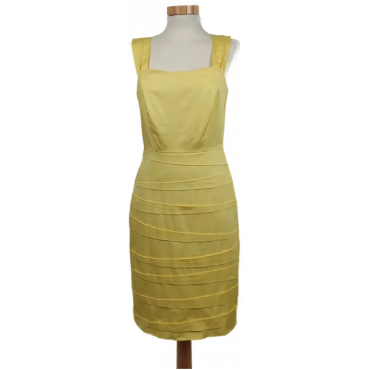 Comma Damen Kleid Gelb Gr. 34
