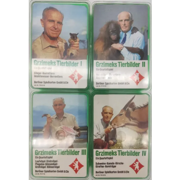 Grzimeks Tierbilder 1 bis 4 - Vintage Quartettspiel - Berliner Spielkarten