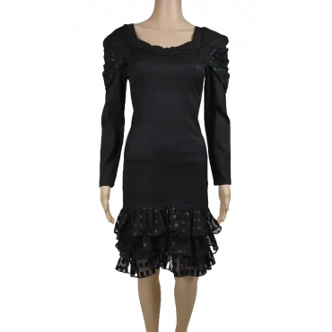 Led Zepp Paris Damen Kleid, schwarz - Gr. XS