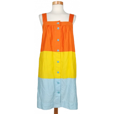 marimekko Damen Midikleid, orange/gelb/blau - Gr. M