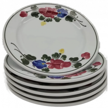 Lilien Porzellan Alpenflora Dessertteller 6 Stück Vintage