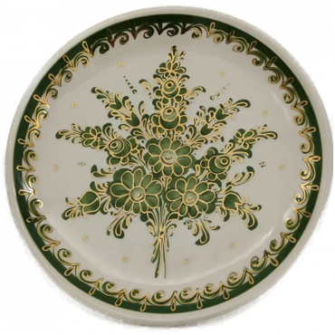 Wechsler Tirolkeramik Wandteller weiß/grün/gold 