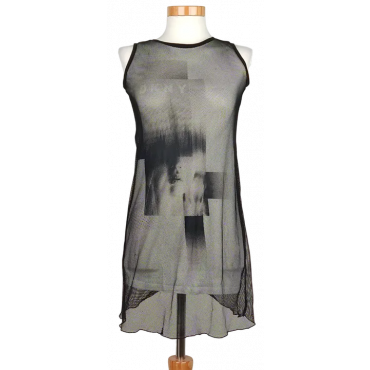 DKNY Damen Shirt, schwarz/weiß - Gr. 10
