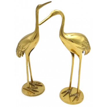 Gilde Handwerk 2 Messing Tierfiguren "Reiher"