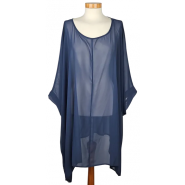 Ulla Popken Damen Tunika, blau - Gr. EU 58/60