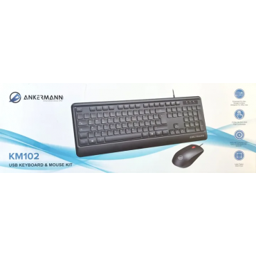 Ankermann KM102 - USB Keyboard & Mouse KIT 