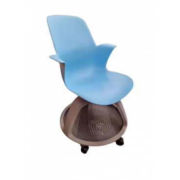Steelcase Seminarstuhl NODE CHAIR mit praktischem Stauraum - blau
