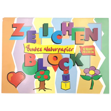 ÖKO-PLUS Buntes Naturpapier 12 Blatt 24 x 34 cm