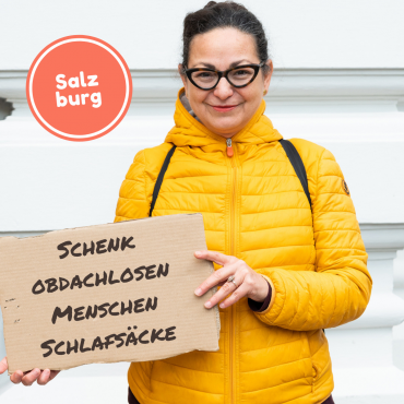 Schenk obdachlosen Menschen in Salzburg Schlafsäcke