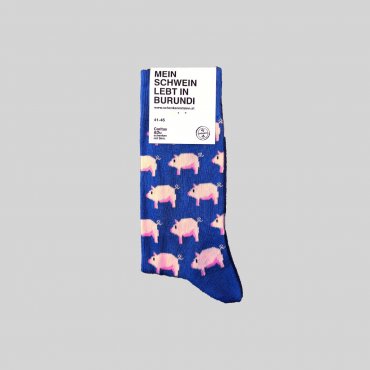 Socken Schweinchen Blau 41-45