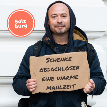 Schenk eine warme Mahlzeit für obdachlose Menschen in Salzburg