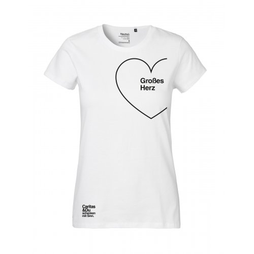 T-Shirt "Großes Herz" Weiß - Damen