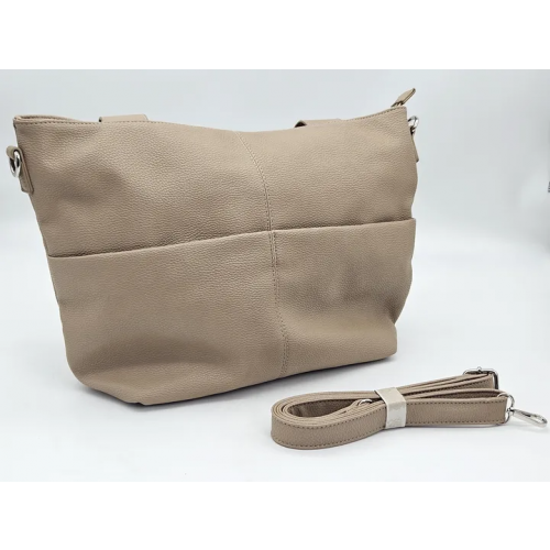  Damen Leder Handtasche - beige