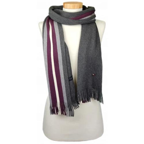 Tommy Hilfinger Unisex Schal aus Schurwolle mehrfarbig gestreift 