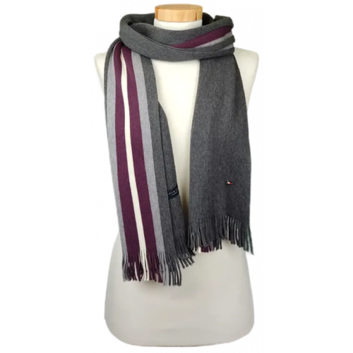 Tommy Hilfinger Unisex Schal aus Schurwolle mehrfarbig gestreift 