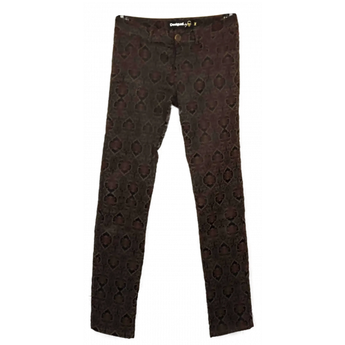 Desigual Damen Hose braun/schwarz gemustert Gr. 28