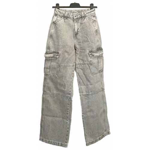 H&M Divided Damen Cargo Jeans grau Gr. EUR 32 / XS