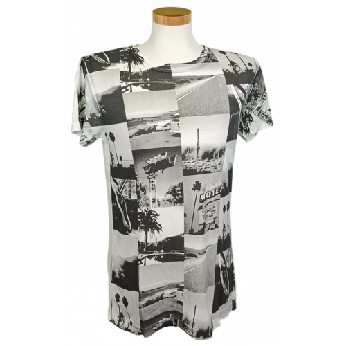 Hugo Boss Herren T-Shirt schwarz/weiß gemustert Gr. M
