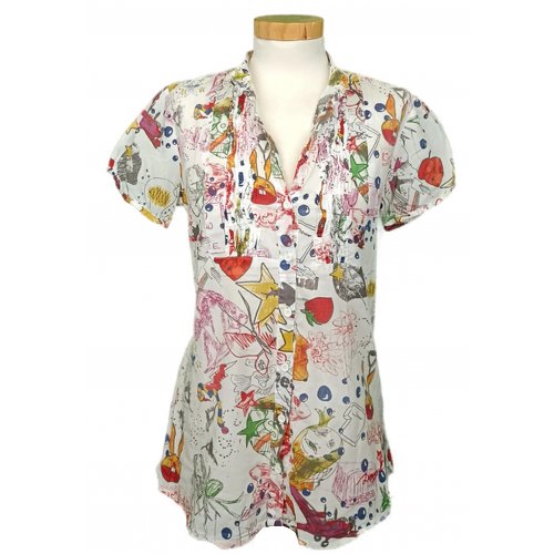 Desigual Damen bluse weiß gemustert Gr. S