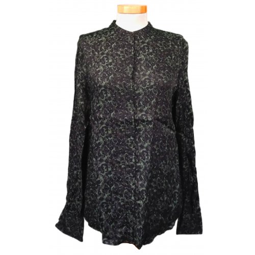 Hugo Boss Damen Bluse schwarz/grün geblümt Gr. 34