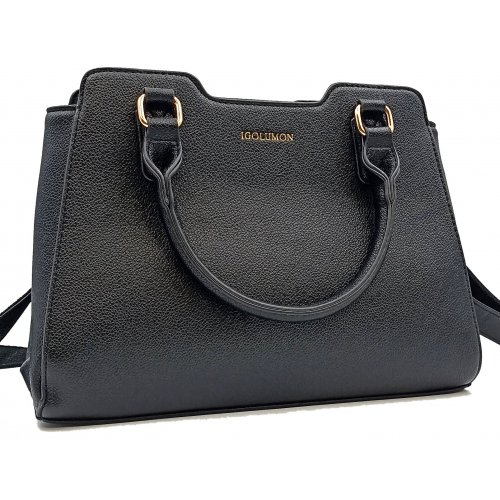 Igolumon Damen Henkeltasche schwarz