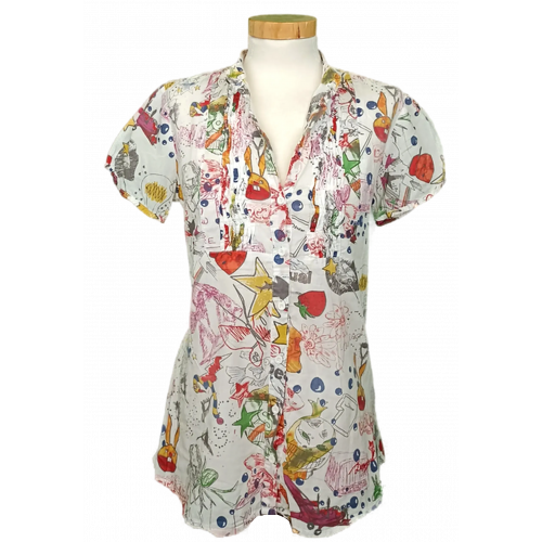 Desigual Damen bluse weiß gemustert Gr. S
