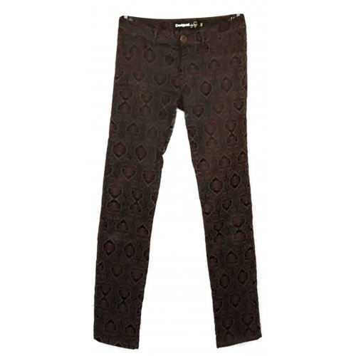 Desigual Damen Hose braun/schwarz gemustert Gr. 28