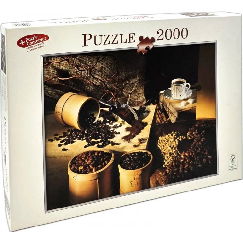 Ravensburger 2000-Teile-Puzzle Kaffeemotiv mit Bohnen und Tassen